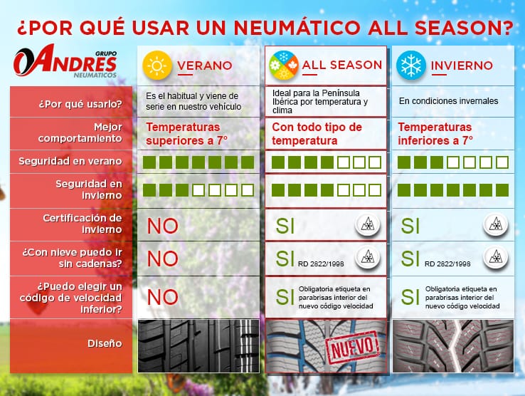 Infografía neumáticos All Season