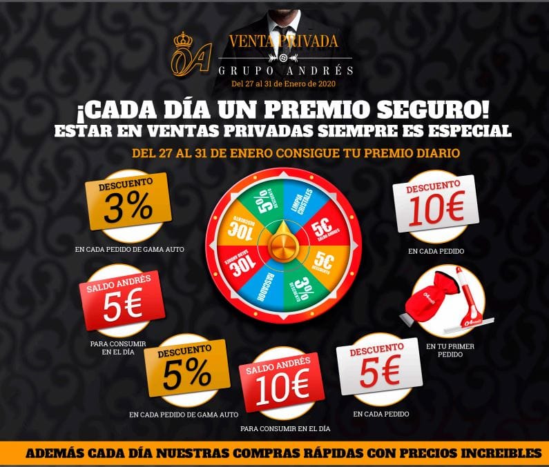 ruleta de premios en Neumáticos Andrés ok